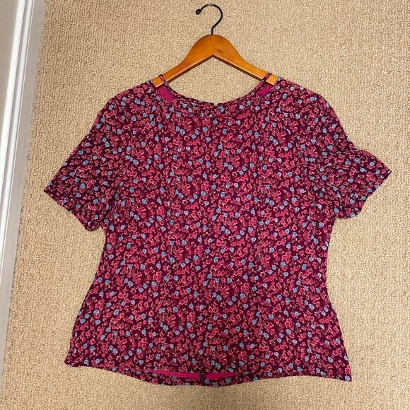 Vintage Floral Cut-Out Blouse – M - Picture 6 of 9